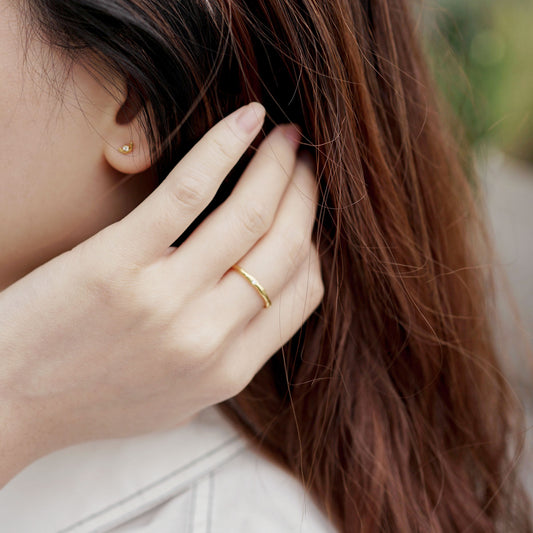 Faceted Thin Ring | Stackable Ring Set