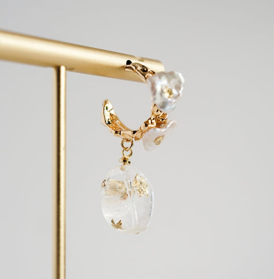 Dara Pearl Hoop Earrings