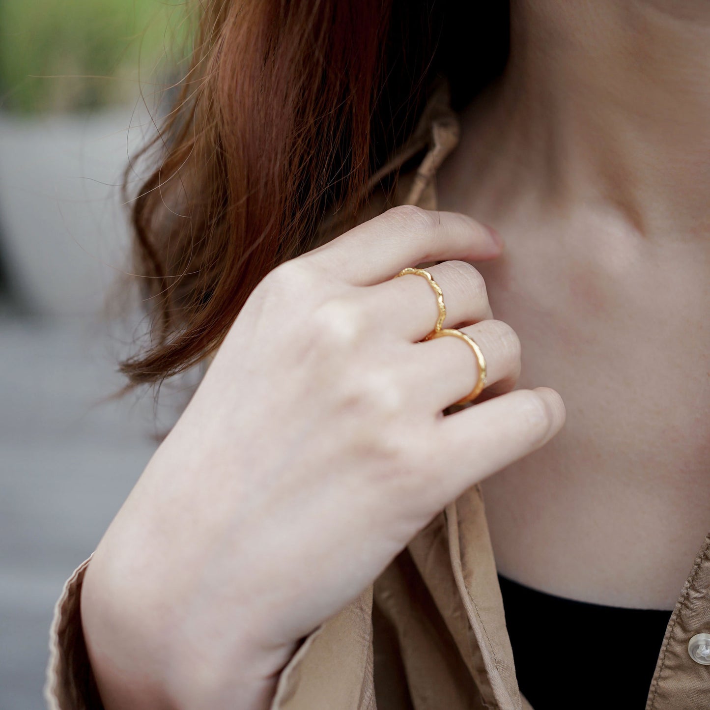 Faceted Thin Ring | Stackable Ring Set