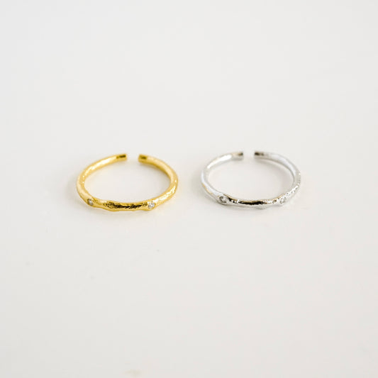Faceted Thin Ring | Stackable Ring Set