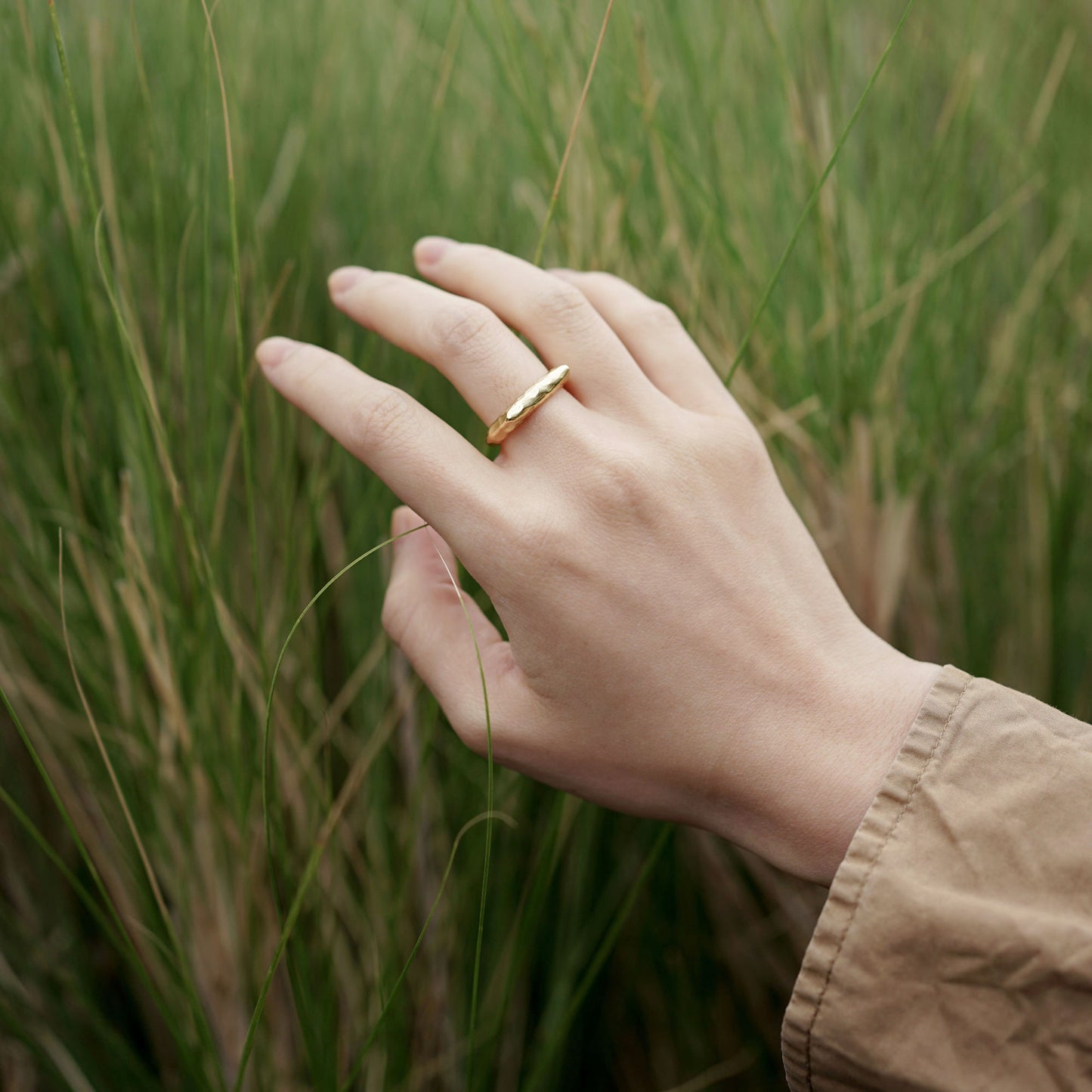 Hammered Bar Ring