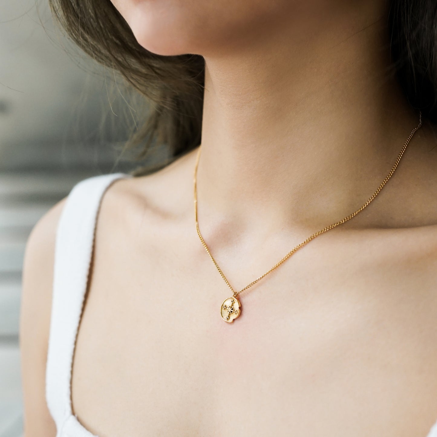 Jasmine Round Pendant Necklace