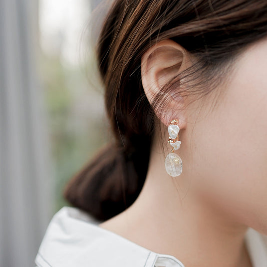 Dara Pearl Hoop Earrings